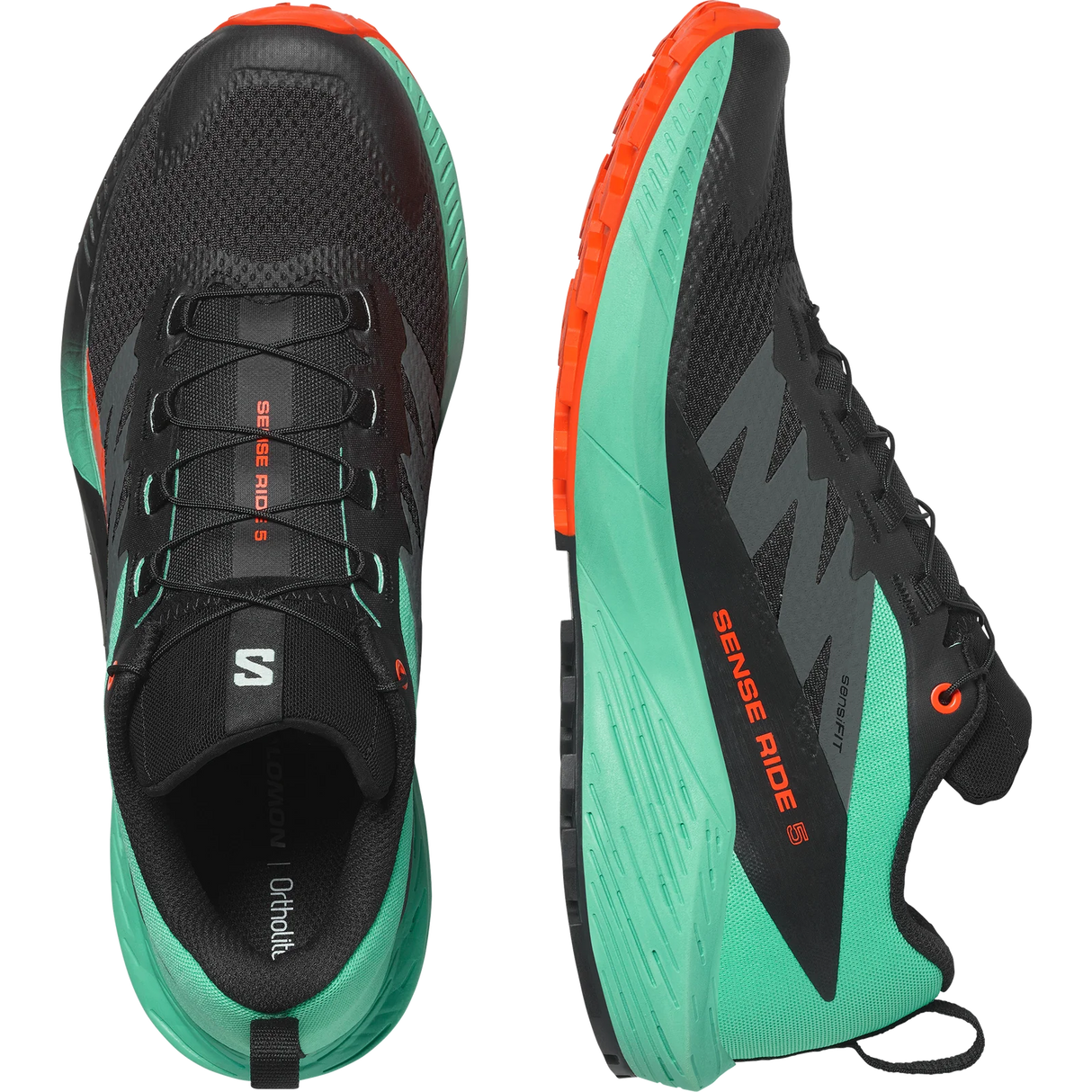 Salomon Sense Ride 5 (Men's) - Black/Bay/Cherry Tomato - Find Your Feet Australia Hobart Launceston Tasmania
