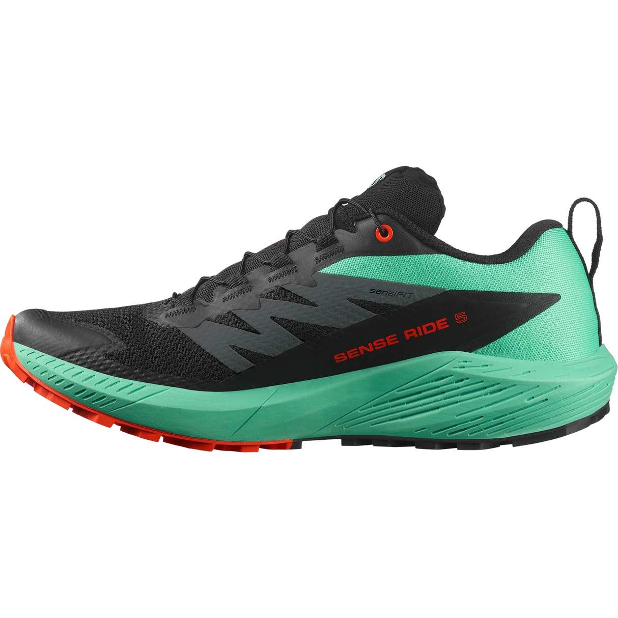 Salomon Sense Ride 5 (Men's) - Black/Bay/Cherry Tomato - Find Your Feet Australia Hobart Launceston Tasmania