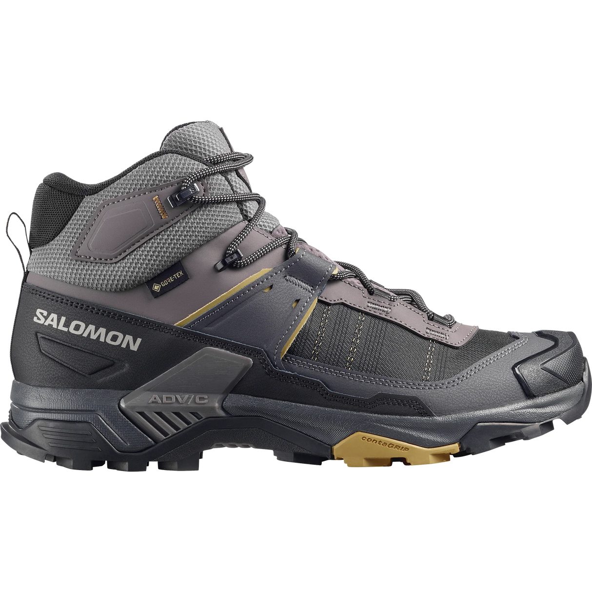 Salomon X Ultra 5 Mid GORE-TEX Boots (Men's) - Dark Gull Grey/Asphalt/Willow