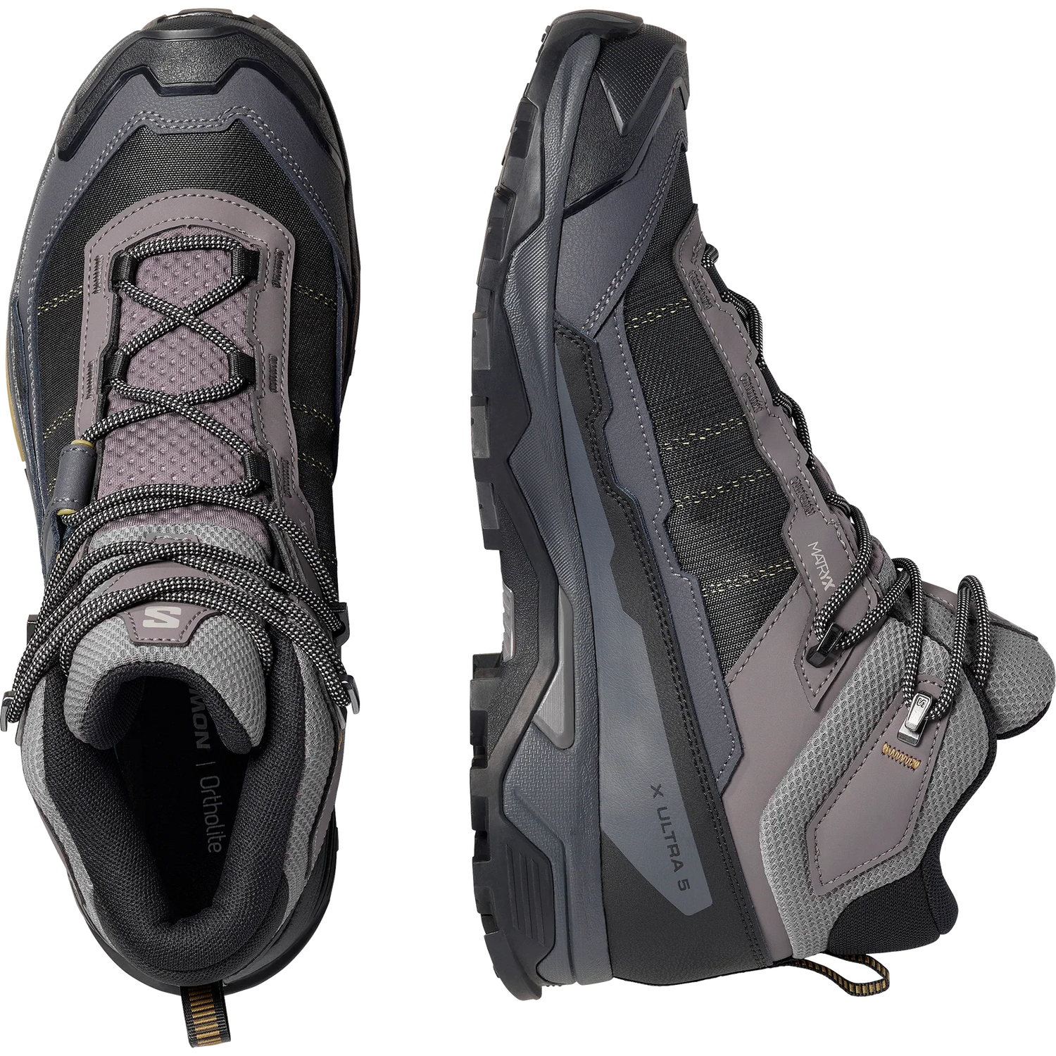 Salomon X Ultra 5 Mid GORE-TEX Boots (Men's) - Dark Gull Grey/Asphalt/Willow