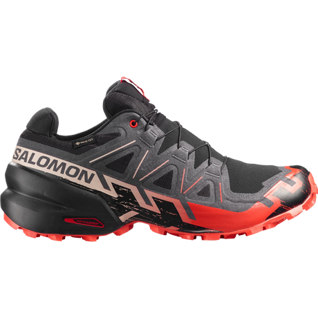Salomon Speedcross 6 Gore-Tex Shoes (Men's) - Black/Fiery Red/Almond Milk