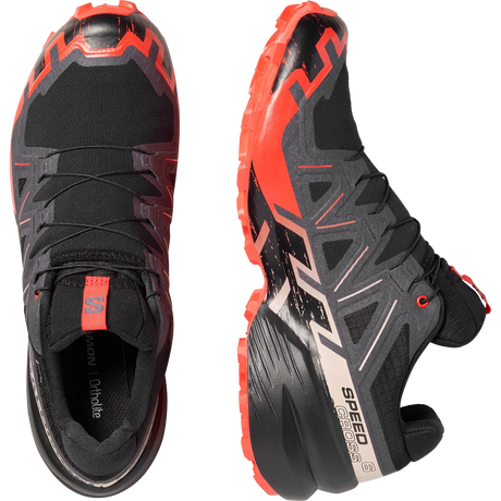 Salomon Speedcross 6 Gore-Tex Shoes (Men's) - Black/Fiery Red/Almond Milk