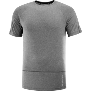 Salomon Cross Run SS Tee (Men's) - Deep Black/Heather - Find Your Feet Australia Hobart Launceston Tasmania