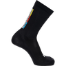 Salomon Pulse Race Flag Crew Sock (Unisex) - Black/Bright Red/Lemon - Find Your Feet Australia Hobart Launceston Tasmania