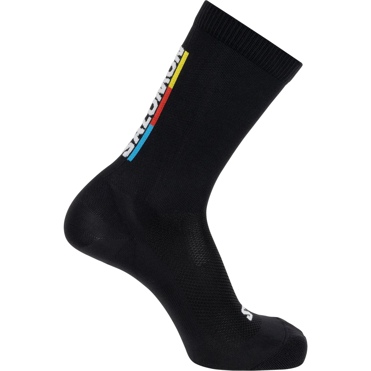 Salomon Pulse Race Flag Crew Sock (Unisex) - Black/Bright Red/Lemon - Find Your Feet Australia Hobart Launceston Tasmania