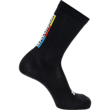 Salomon Pulse Race Flag Crew Sock (Unisex) - Black/Bright Red/Lemon - Find Your Feet Australia Hobart Launceston Tasmania