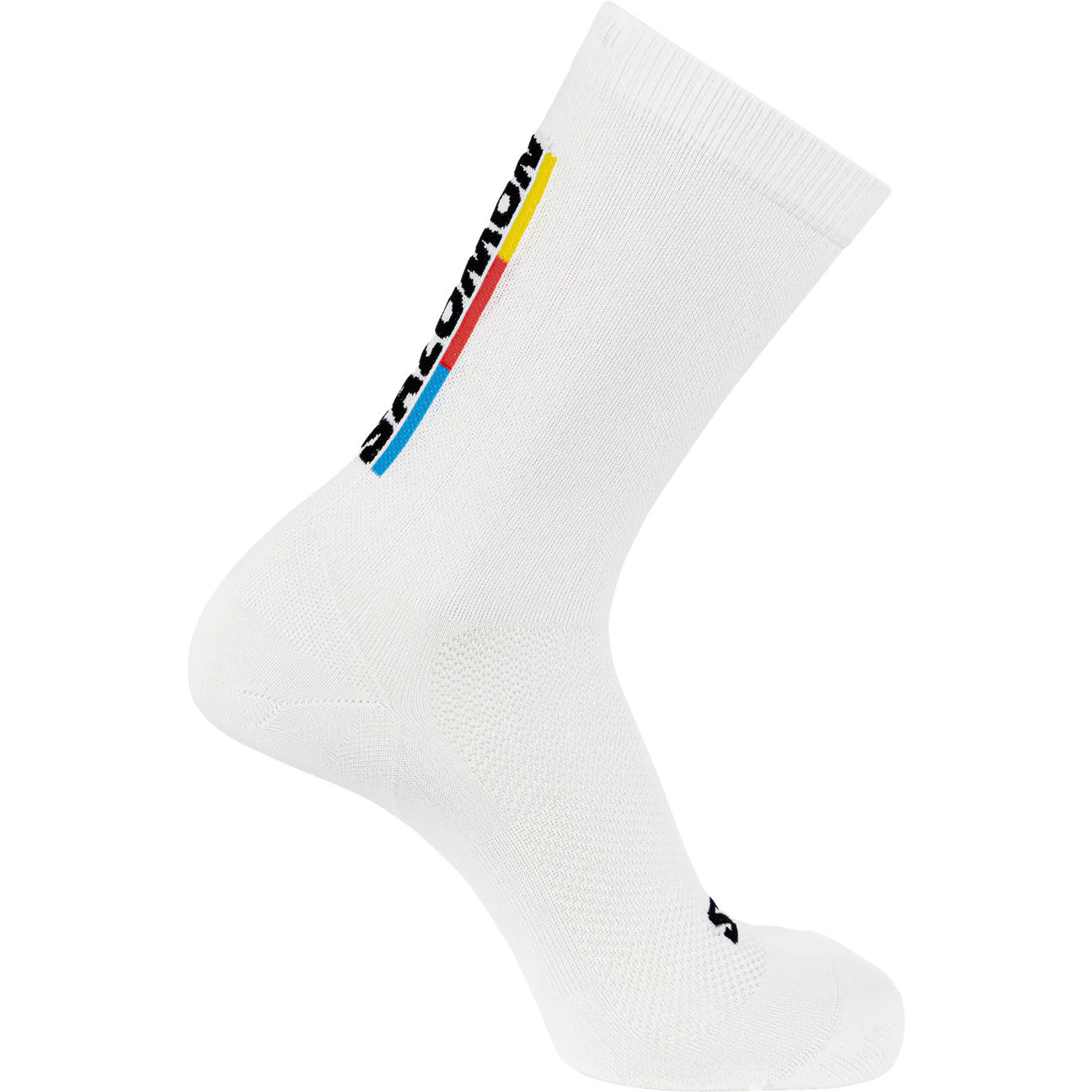 Salomon Pulse Race Flag Crew Sock (Unisex) - White/Bright Red/Lemon - Find Your Feet Australia Hobart Launceston Tasmania