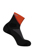 Salomon Pulse Ankle Sock (Unisex) - Black/Cherry Tomato/ Fired Brick - Find Your Feet Australia Hobart Launceston Tasmania