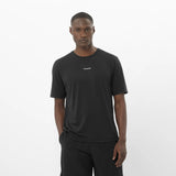 Salomon Shakeout Core Short Sleeve Tee (Men's) - Deep Black - Find Your Feet Australia Hobart Launceston Tasmania