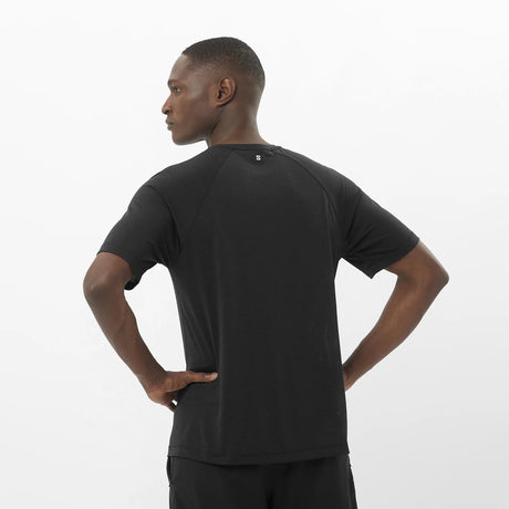 Salomon Shakeout Core Short Sleeve Tee (Men's) - Deep Black - Find Your Feet Australia Hobart Launceston Tasmania