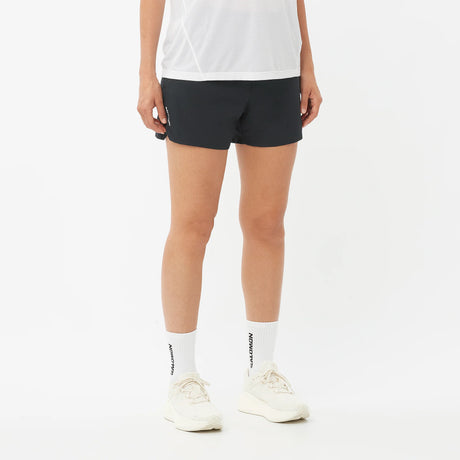 Salomon Shakeout Core 4" Shorts (Women's) - Deep Black - Find Your Feet Australia Hobart Launceston Tasmania