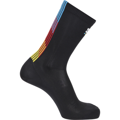 Salomon Pulse Race Flag Crew Socks (Unisex) - Black - Find Your Feet Australia Hobart Launceston Tasmania