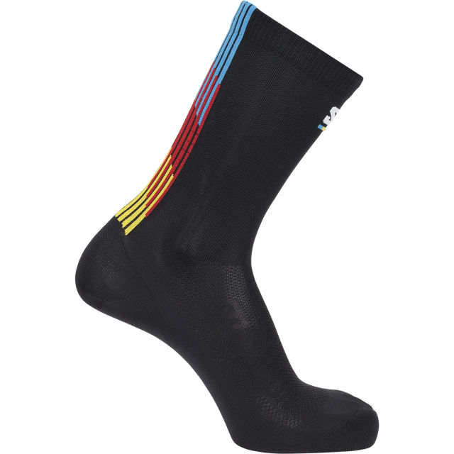 Salomon Pulse Race Flag Crew Socks (Unisex) - Black - Find Your Feet Australia Hobart Launceston Tasmania