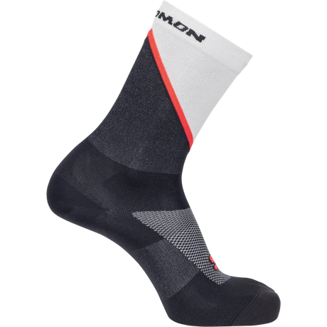 Salomon Pulse Crew Socks (Unisex) - Icicle/Nine Iron/Neon Flame - Find Your Feet Australia Hobart Launceston Tasmania