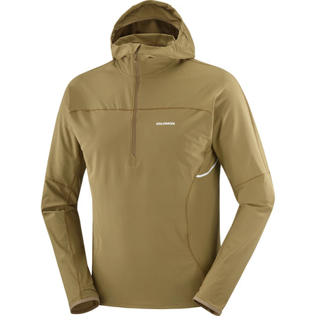 Salomon Sense Aero Hybrid Half Zip Hoodie (Men's) - Brilliant Olive - Find Your Feet Australia Hobart Launceston Tasmania