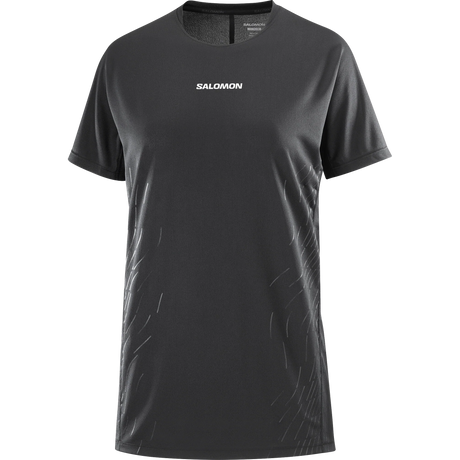 Salomon Sense Aero Short-Sleeve Tee GFX (Women's) - Deep Black/Black Beauty