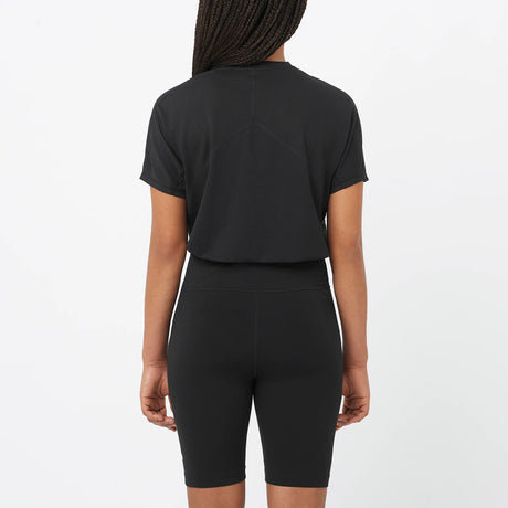 Salomon Sense Aero Short-Sleeve Tee GFX (Women's) - Deep Black/Black Beauty