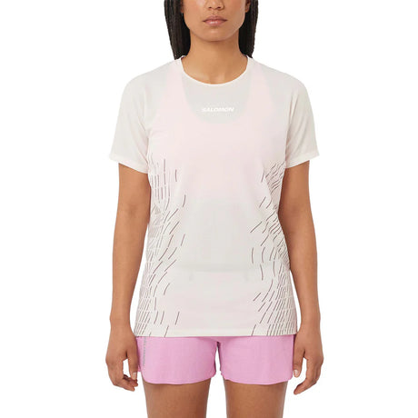 Salomon Sense Aero Short Sleeve Tee GFX (Women's) - SS - Whisper White - Find Your Feet Australia Hobart Launceston Tasmania