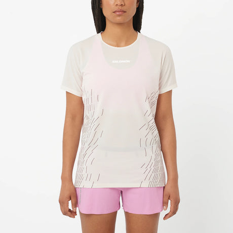 Salomon Sense Aero Short-Sleeve Tee GFX (Women's) - Whisper White