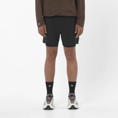 Salomon Sense Aero 2 In 1 5" Trail Shorts (Men's) - Deep Black