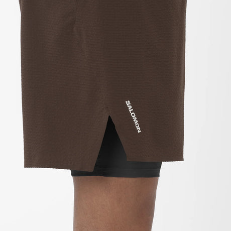 Salomon Sense Aero 2 In 1 5" Trail Shorts (Men's) - Coffee Bean