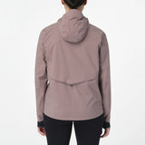 Person wearing a light brown jacket on a white background - Salomon Bonatti Waterproof Jacket (Women's) - Antler