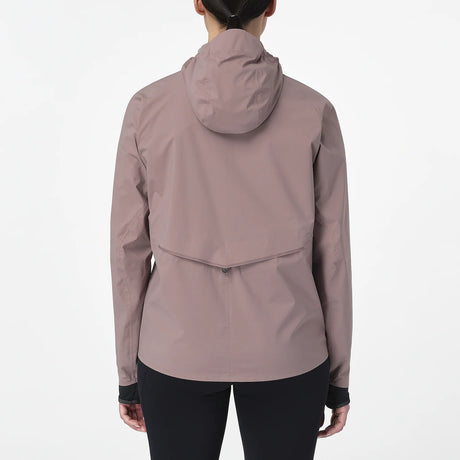 Person wearing a light brown jacket on a white background - Salomon Bonatti Waterproof Jacket (Women's) - Antler