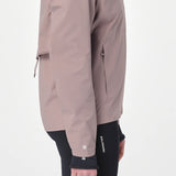 Brown jacket with black leggings on a white background - Salomon Bonatti Waterproof Jacket (Women's) - Antler