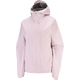 A light pink hooded rain jacket with a full front zipper and zippered chest pocket, shown on a plain white background. - Salomon Bonatti Pro Jacket (Women's) - Icy Pink