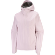 A light pink hooded rain jacket with a full front zipper and zippered chest pocket, shown on a plain white background. - Salomon Bonatti Pro Jacket (Women's) - Icy Pink