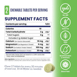 Supplement facts label with green background and white text - SaltStick FastChews - Lemon-Lime 