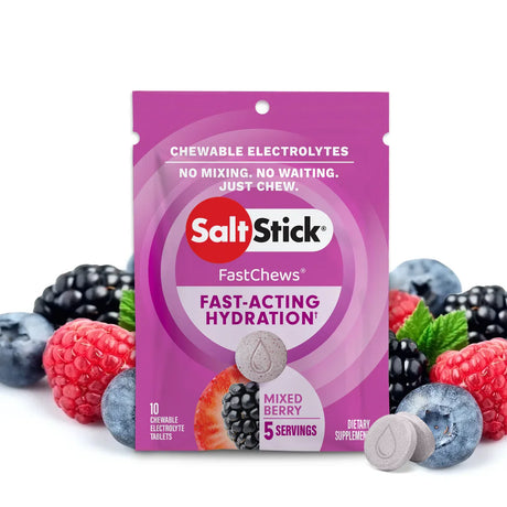 SaltStick FastChews package with mixed berry flavor on a white background - SaltStick FastChews - Mixed Berry Single