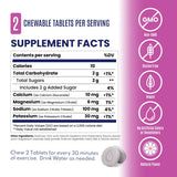 Supplement facts label with chewable tablets on a purple background - SaltStick FastChews - Mixed Berry 
