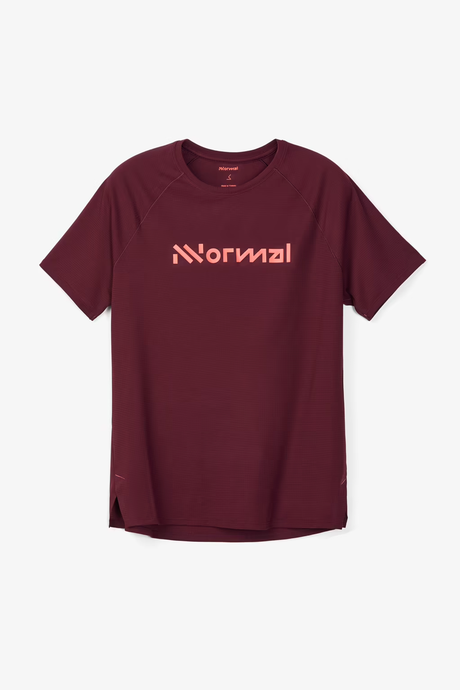Maroon t-shirt with 'Normal' logo on a white background - NNormal Race T-Shirt 02 (Women's) - Burgundy
