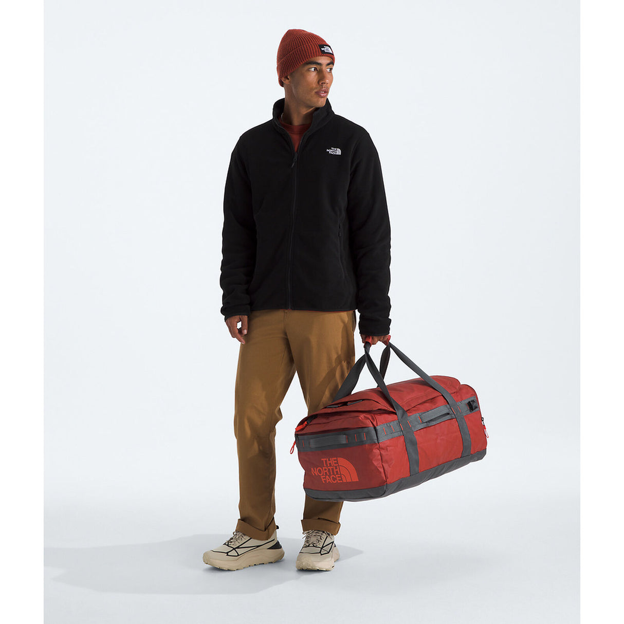 The North Face Base Camp Voyager Duffel 62L - Iron Clay/Anthracite Grey/Lava Red
