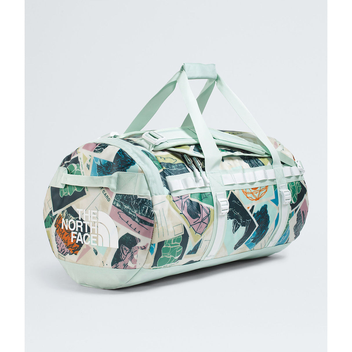 The North Face Base Camp Duffel Medium 71L - Opal Frost TNF Postcards Print/Opal Frost/Pearl Stone