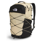 Beige and black backpack with The North Face logo on a white background - The North Face Borealis Backpack - Desert Stone/Stone Slab/Ember Soil