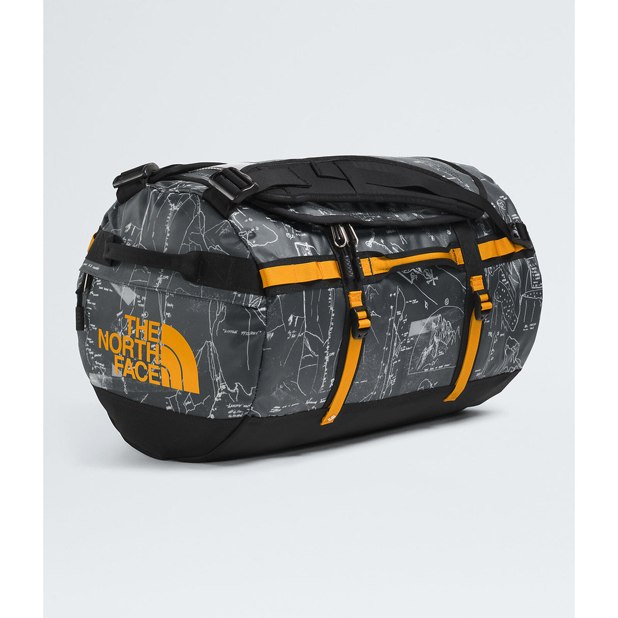 The North Face Base Camp Duffel Small 50L - Anthracite Grey Conrad Topos Print/Summit Gold