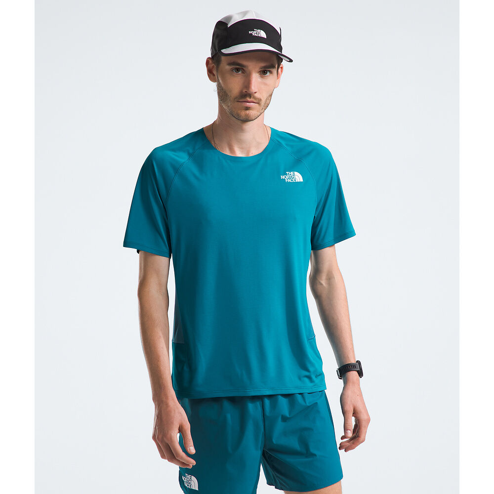 The North Face Summit Series High Trail Run Short Sleeve (Men's) - Sapphire Slate/ Blue Moss - Find Your Feet Australia Hobart Launceston Tasmania