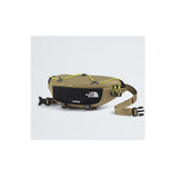 Tan waist bag with black strap and 'The North Face' logo on a white - The North Face Terra Lumbar 6L - Cedar/TNF Black/Fizz Limebackground