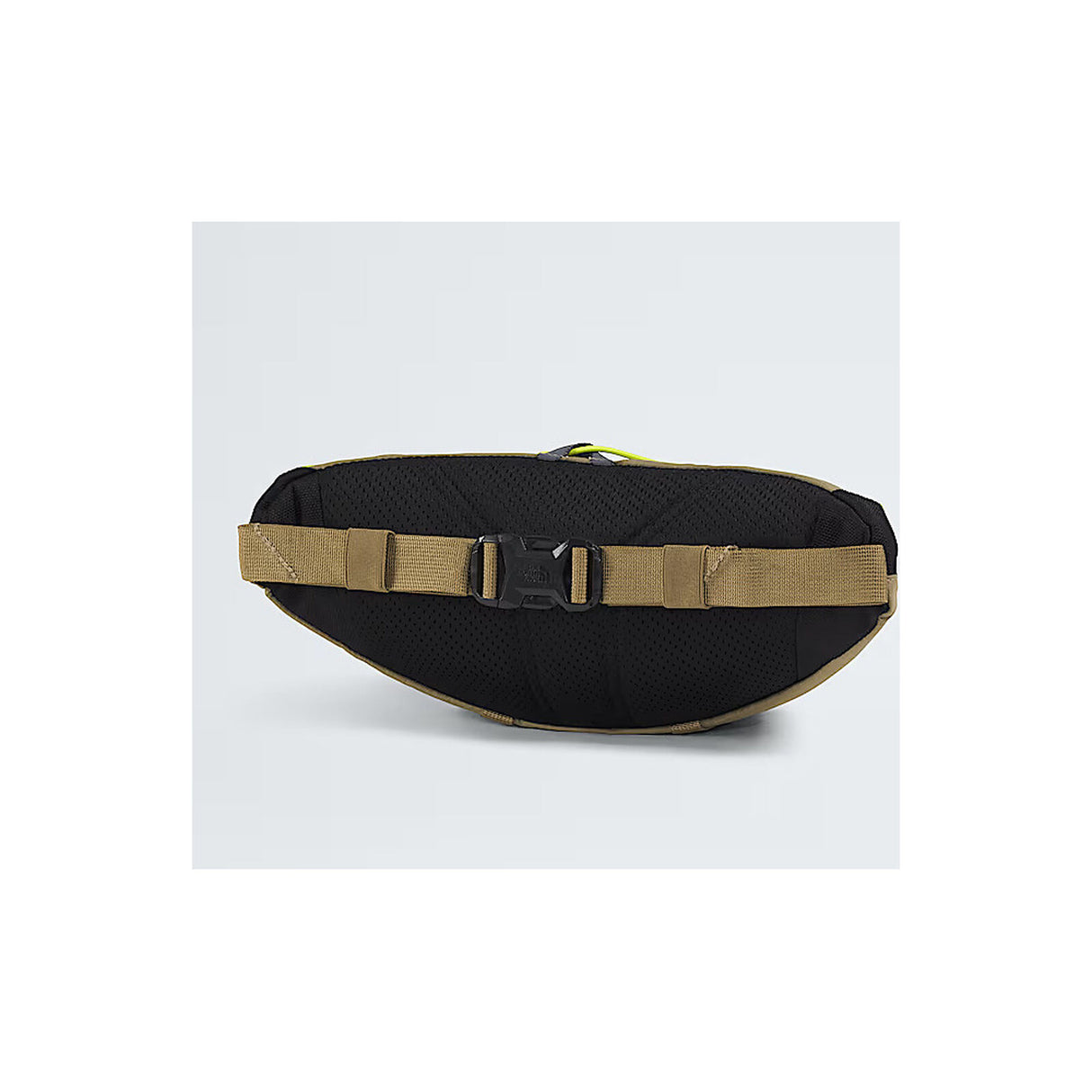 Black waist bag with a brown strap on a white background - The North Face Terra Lumbar 6L - Cedar/TNF Black/Fizz Lime