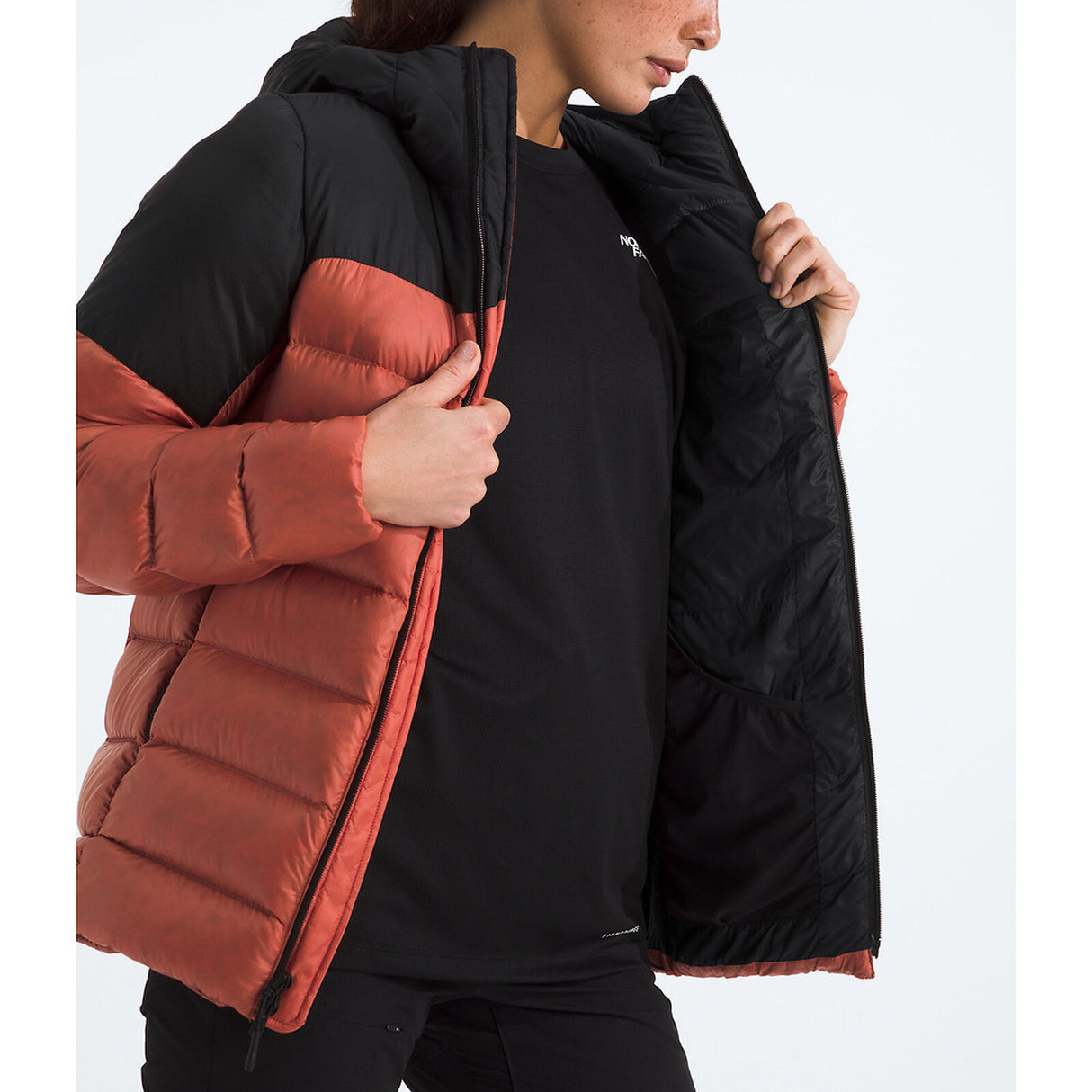 The North Face Kalix Down Hoodie (Womens) - Mars Dust/TNF Black