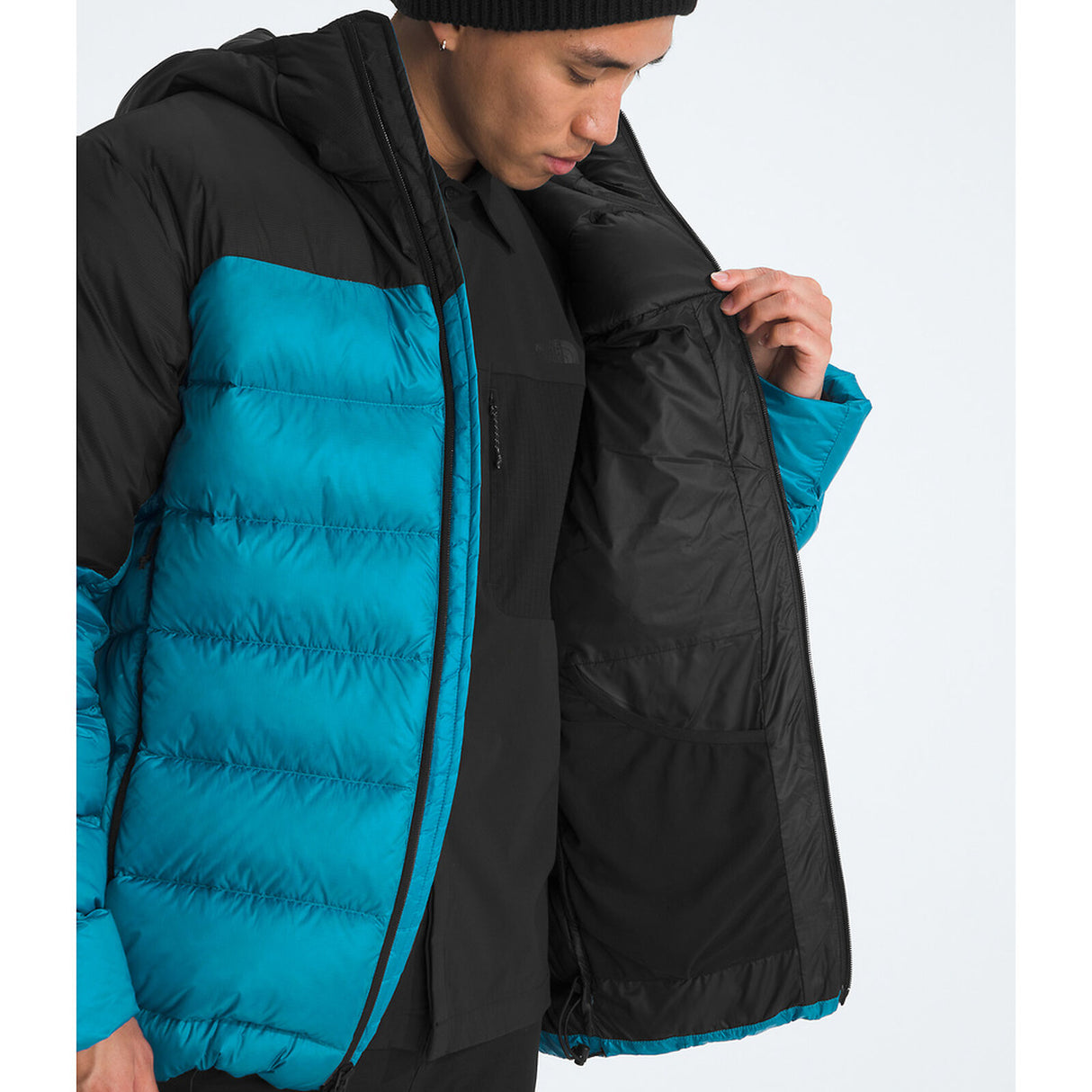 The North Face Kalix Down Hooded Jacket (Men's) - Dusk Blue/TNF Black