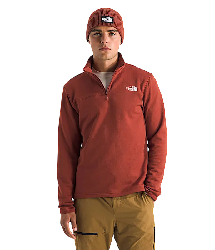 The North Face Cedar Trail Grid Fleece 1/4 Zip Jacket (Men's) - Iron Clay