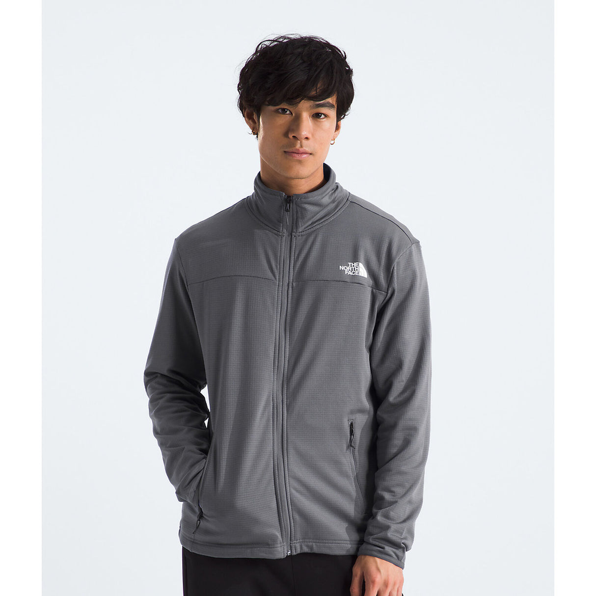 The North Face Cedar Trail Grid Fleece Full Zip Jacket (Men's) - Smoked Pearl