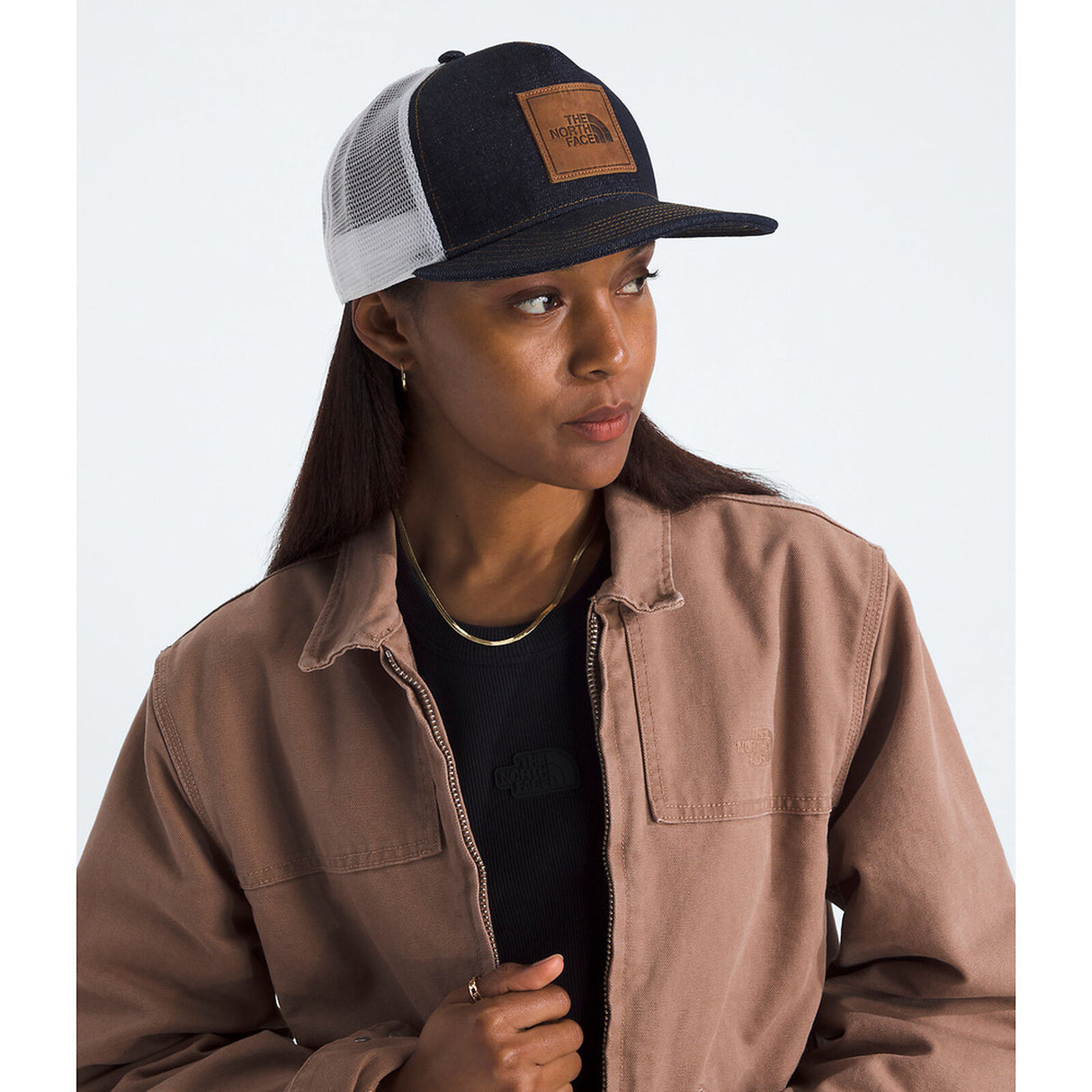 The North Face Half Dome Trucker - Denim/Leather Patch