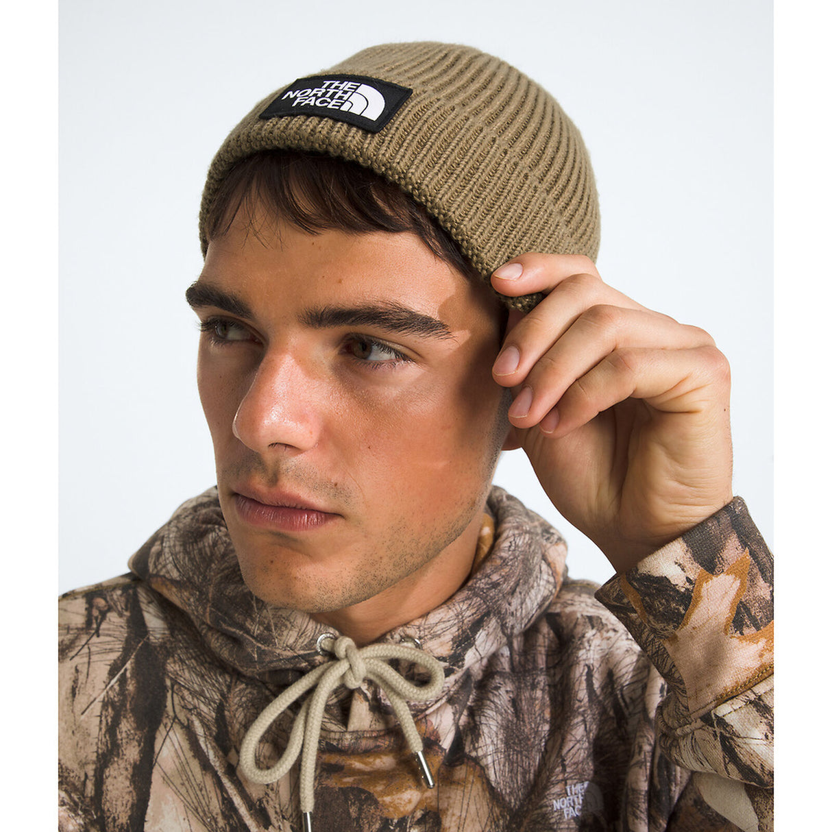 The North Face TNF Logo Box Cuffed Beanie - Cedar