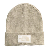 The North Face TNF Logo Box Cuffed Beanie - Gravel Heather/White Dune