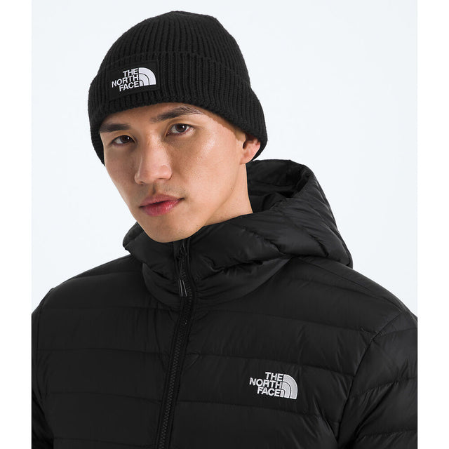 The North Face TNF Logo Box Cuffed Beanie - TNF Black