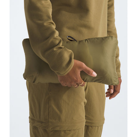 Person wearing a green jacket and pants with a white background - The North Face Terra Peak Hooded Jacket (Women's) - Cedar